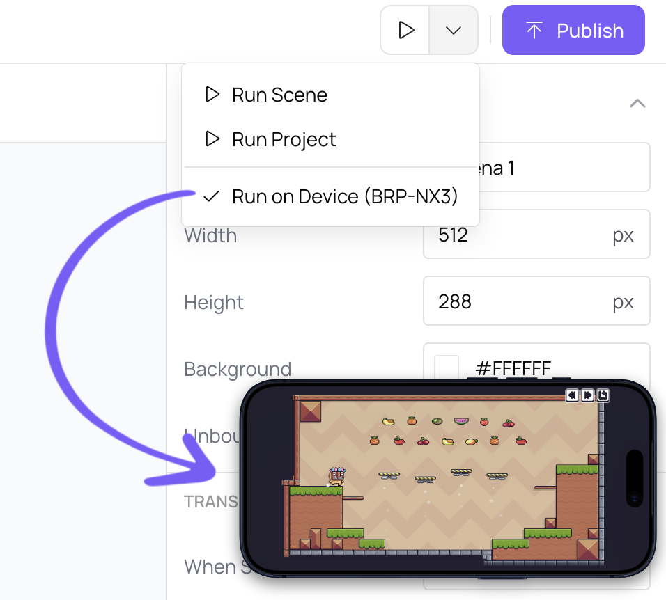 One click mobile export